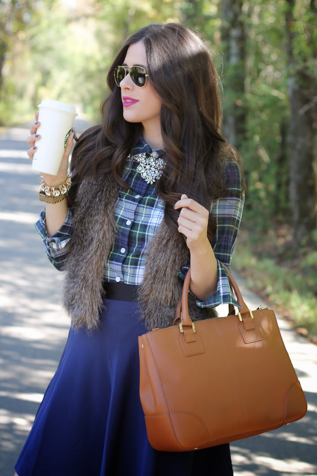 How to wear a fur vest - preppy vest
