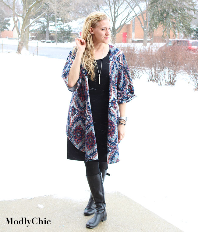 PinkBlush blue kimono sweater.