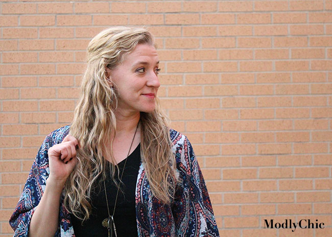 PinkBlush blue kimono sweater.