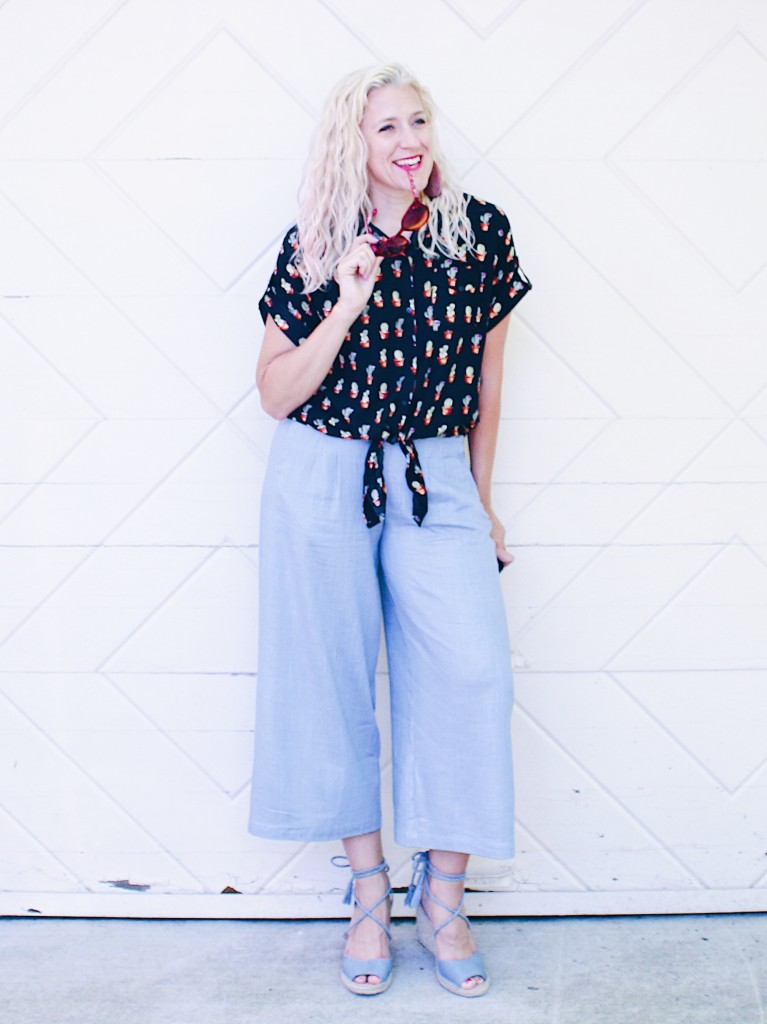 wide-leg linen pants