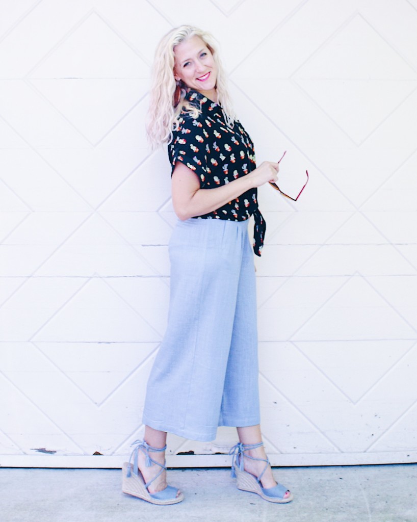 wide-leg linen pants