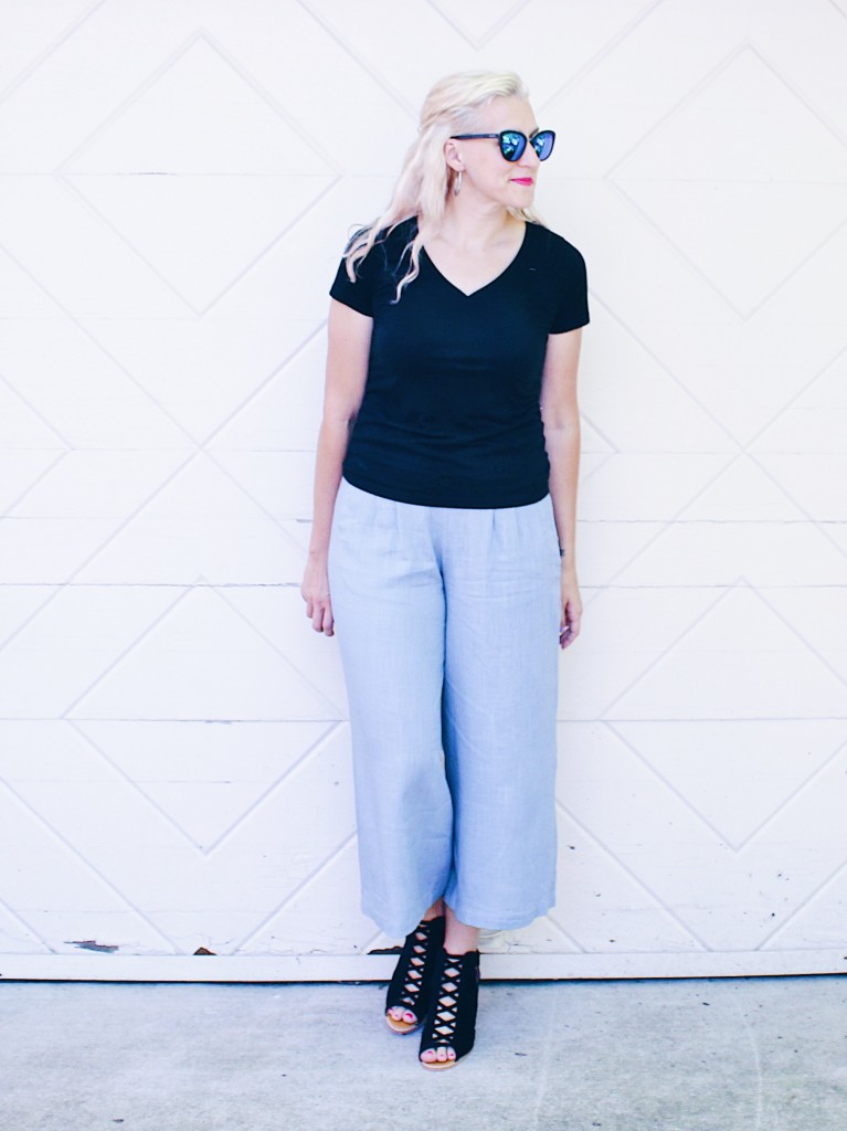 wide-leg linen pants